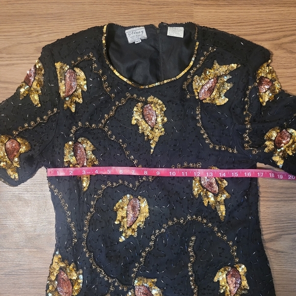 Vintage Silk Sequined Blouse - Picture 9 of 9